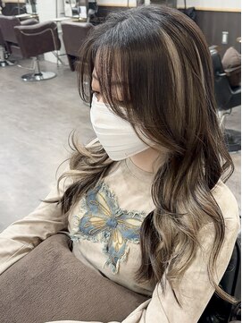 ルクスバイアフィナー(Luxo by Afinar) ハイトーンインナーカラー/ホワイトシルバーグレージュ