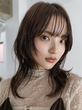 スミス 上野(smith) レイヤーカットハッシュカット顔まわりミディアムロング