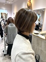 アンユヘアー 与野駅前店(unu.hair)&nbsp;[30代40代50代60代]ショートボブ/白髪ぼかしハイライト