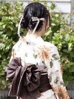 ヘアアレンジメント ボガスティーズ 溝の口店(Hair arrangement Vogusty's)&nbsp;浴衣ヘア/東京競馬場花火大会/リボンアレンジ ／ツイン