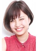 前下がりボブ・  内巻きワンカール・  ボブショート・暗髪