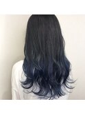 ゆるロング×ブルーグラデーション