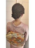 着物に柔らか編み込みヘアアレンジ