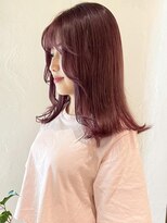 ミロア 薬院(miroa)&nbsp;ピンクベージュ　顔周りレイヤー　外ハネ