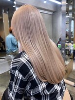 リムレスバイサンク 万代 新潟駅(LIMLESS by cinq) ミルクティーベージュレイヤーインナーカラーグレージュカラー