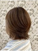 30代40代50代/白髪ぼかし/レイヤーボブ／イヤリングカラー