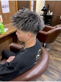 スキンフェードツイストスパイラルツイスパホワイトメッシュ