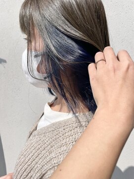 ミーゴ(m i g o) ネイビーブルー×インナーカラー