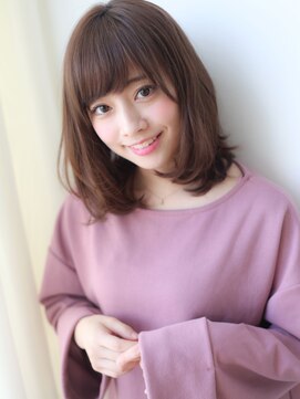 ヴィヴィ(VIVIE) 小顔大人可愛い前髪ミディボブラウンベージュグレージュ美髪ロブ