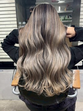 アポロ 横浜駅店(apollo) xカラー/ホワイトグレージュ/レイヤーカット/チェリーブラウン