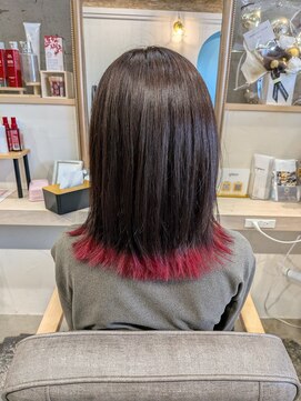 リペロ(ripero) マロンブラウン×裾カラーRED