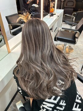 ブレンド 渋谷(BLend) ハイライトカラーくびれヘアアプリコットオレンジ