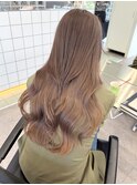 原宿ミルクティーケアブリーチベージュカラーレイヤーカット前髪