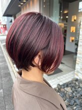 タミーズ 金山(Tummy's) 丸みショート×チェリーブラウンカラー