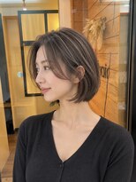 アップ(A+hair)&nbsp;くびれショートボブ40代50代グレイカラー白髪染め白髪ぼかし