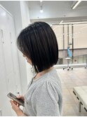 韓国顔まわりレイヤーカットグレージュオリーブベージュブラウン