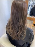 アッシュベージュ!#くすみベージュ#細めハイライト