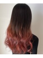 フレイムスヘアデザイン(FRAMES hair design)&nbsp;鮮やかピンクレッドグラデーション×MIX巻き♪