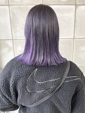 トゥコ(tuco) 紫パープルインナーカラーブリーチカラーデザインカラー