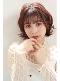 大人かわいいゆるウェーブミディアム ボブ