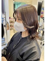 20代30代40代ベージュ暖色系カラー大人ボブ透明感小顔