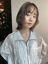 レイヤーボブ　フェイスレイヤー　姫カット　透明感カラー