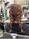 ソフト裏編み込み