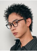 心斎橋スパイキーショートビジネスヘアフェザーショートパーマ