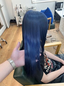 ハビット (habitt) ネイビーブルー/難波ブリーチ/ダブルカラー