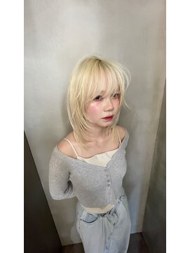 ロンドアンメゾン 原宿(Lond un Maison.) くびれヘア/アプリコットオレンジ/韓国/ブリーチ/レイヤー/池袋