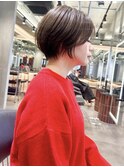 オリーブグレー/ショート/前髪/レイヤー/髪質改善/縮毛矯正/柏駅