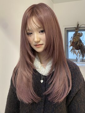 サンクプロジェクト(cinq PROJECT) ミルクティーピンクグレーベージュブラウンミディアムレイヤー