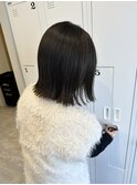 切りっぱなしボブ×ダークブラウン