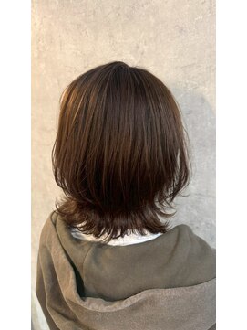 ポリマン 西新井(poliment) 大人可愛いくびれレイヤー外はねミディアムボブ 春カラー