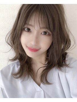 ネイロ 錦糸町(NeiRo) エアリーミディショートパーマ黒髪カタログホワイトアッシュ