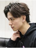センターパートアップバングウルフビジネス