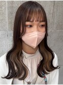 前髪インナーカラーベージュ！