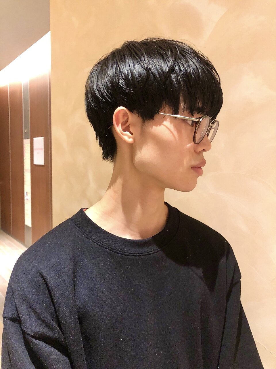 メンズツーブロックマッシュ/ストレートマッシュ/韓国風/ウルフ