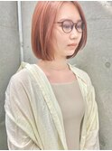 ピンク/切りっぱなしボブ/ハイトーン Forest Mirror新宿☆ S/S