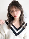 Say.アッシュブラックレイヤーカットシースルーバング表参道青山