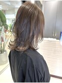 ふんわりミディアム×透明感グレージュ