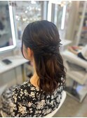 結婚式 二次会 お呼ばれ ハーフアップ
