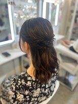 結婚式 二次会 お呼ばれ ハーフアップ
