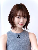 20代30代大人かわいい斜めバングデザインカラーシルキーベージュ