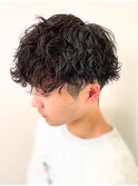 メンズパーマ無造作短髪ビジネスショート面接スーツ清潔感就活