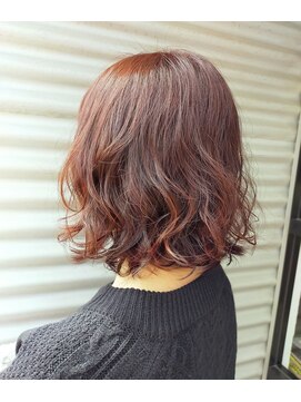 春風 コテ巻き風ミディアムパーマ【春風】