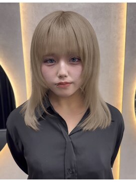 ルノン シェリー(LUNON cheliy) ホワイトグレージュミニウルフチェリーブラウンデジタルパーマ