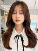 レイヤーカットアプリコットオレンジ大人可愛い美髪愛され