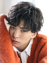 オーシャントーキョー サニー 原宿(OCEAN TOKYO Sunny)&nbsp;韓国マッシュフェザーパーマニュアンスパーマセンターパート黒髪