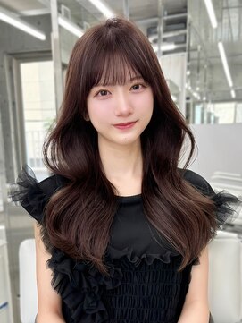 アイシー 表参道(ICY) 憧れうるツヤ韓国くびれロング/薄めぱっつん前髪/ピンクブラウン